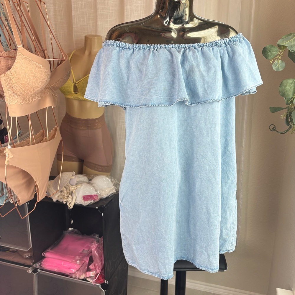 Zara Sky Blue Ruched Garment